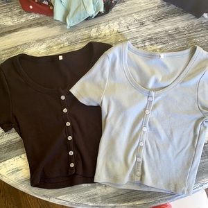 Set of 2 Button-Down Crop Tops (NWOT)